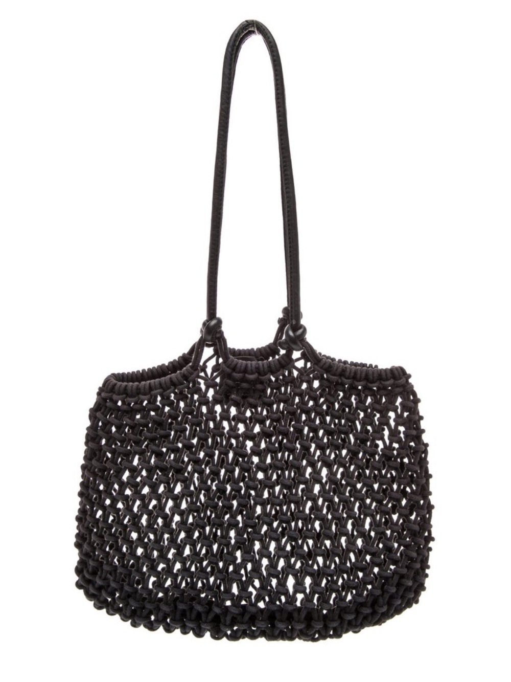 *FLAW* Clare V Sandy Black Woven Tote Shoulder Bag Purse Net
